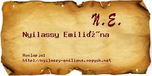 Nyilassy Emiliána névjegykártya